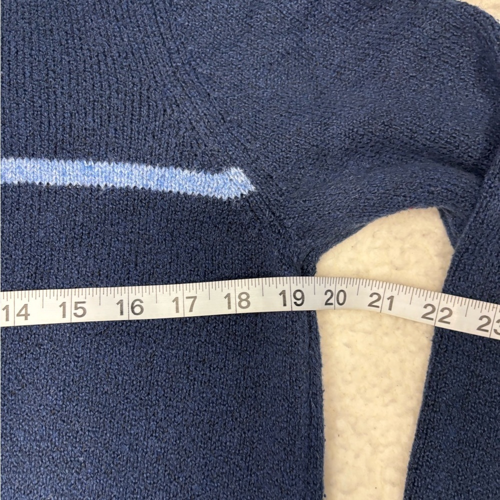 American Eagle Women Blue Logo Knit Mock Neck Sweater - Picture 7 of 12